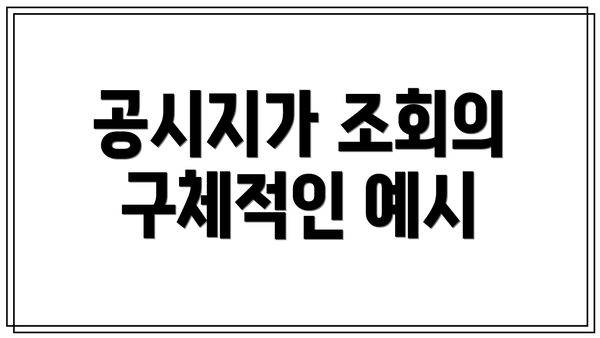 공시지가 조회의 구체적인 예시