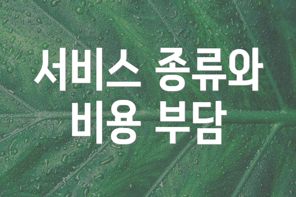 서비스 종류와 비용 부담