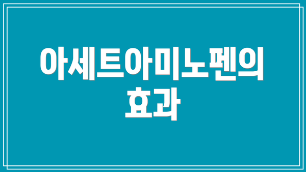 아세트아미노펜의 효과