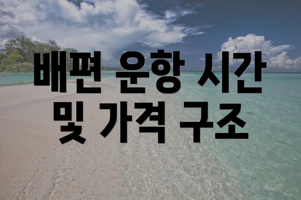 배편 운항 시간 및 가격 구조