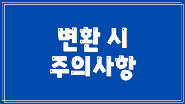 변환 시 주의사항