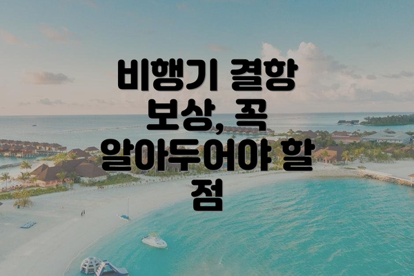 비행기 결항 보상, 꼭 알아두어야 할 점