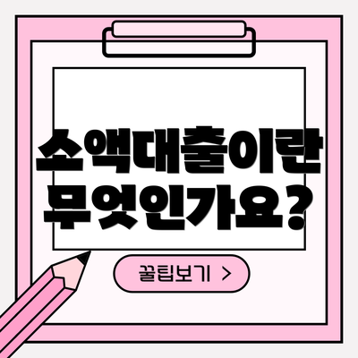 소액대출이란 무엇인가요?