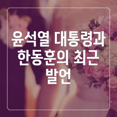 윤석열 대통령과 한동훈의 최근 발언