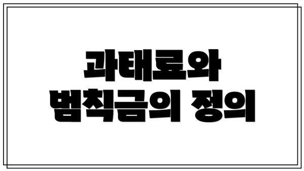 과태료와 범칙금의 정의