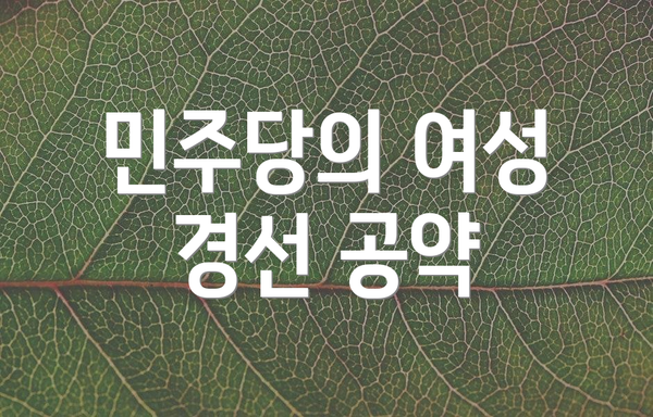 민주당의 여성 경선 공약