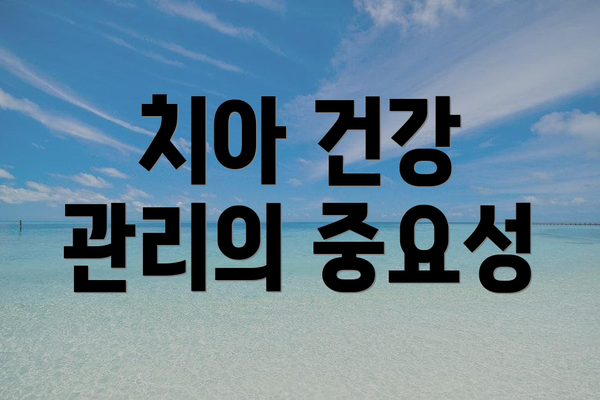 치아 건강 관리의 중요성