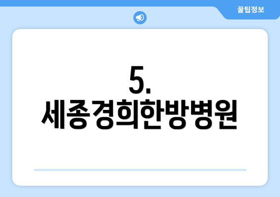 5. 세종경희한방병원
