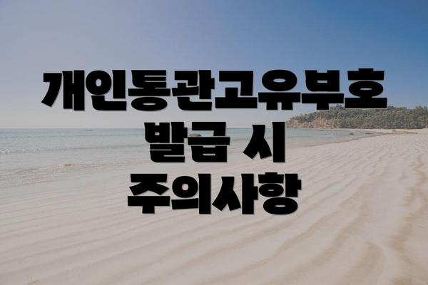 개인통관고유부호 발급 시 주의사항