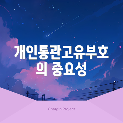 개인통관고유부호의 중요성