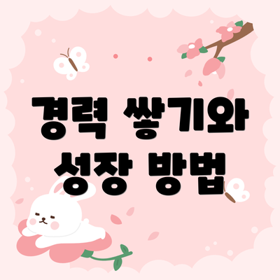 경력 쌓기와 성장 방법