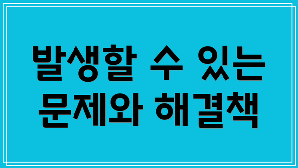 발생할 수 있는 문제와 해결책
