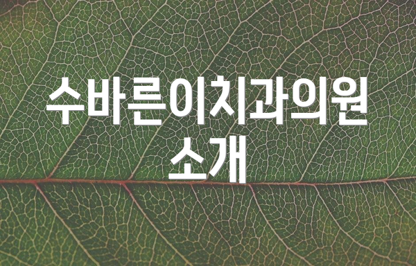 수바른이치과의원 소개
