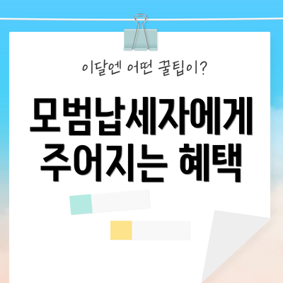 모범납세자에게 주어지는 혜택