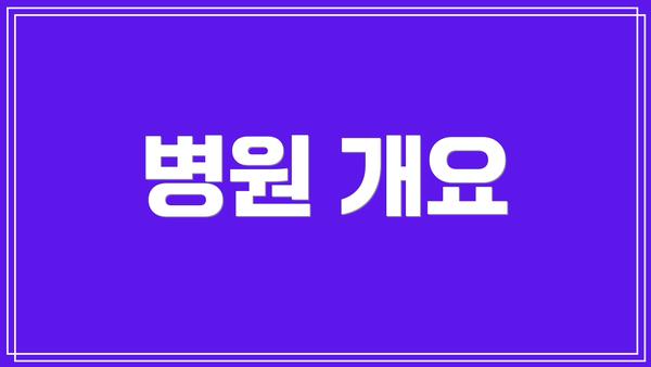 병원 개요