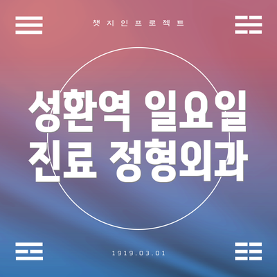 성환역 일요일 진료 정형외과