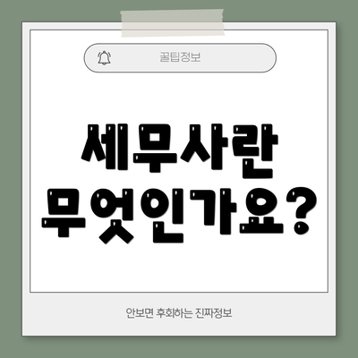 세무사란 무엇인가요?