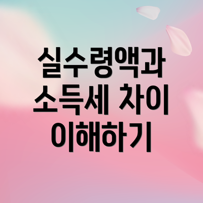 실수령액과 소득세 차이 이해하기