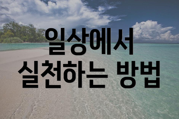 일상에서 실천하는 방법