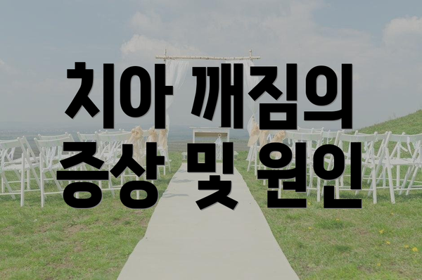 치아 깨짐의 증상 및 원인