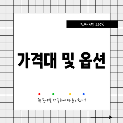 가격대 및 옵션