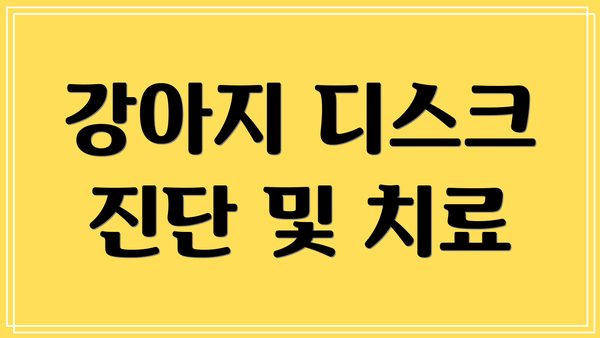 강아지 디스크 진단 및 치료