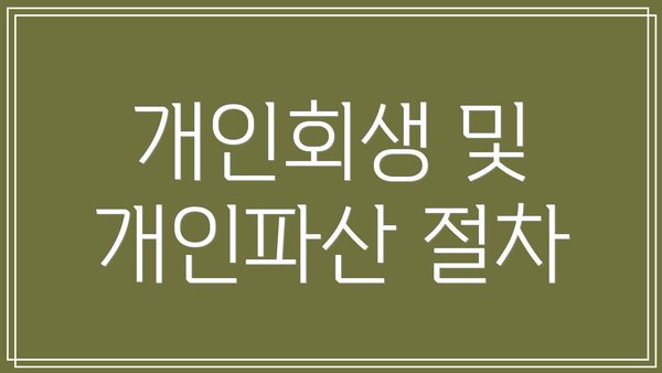 개인회생 및 개인파산 절차