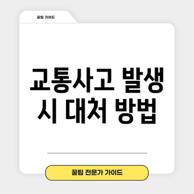 교통사고 발생 시 대처 방법