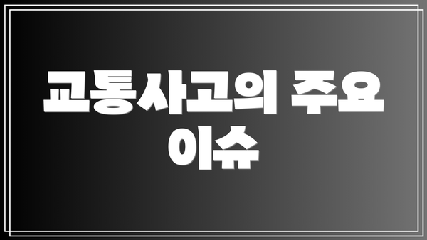 교통사고의 주요 이슈