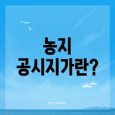 농지 공시지가란?