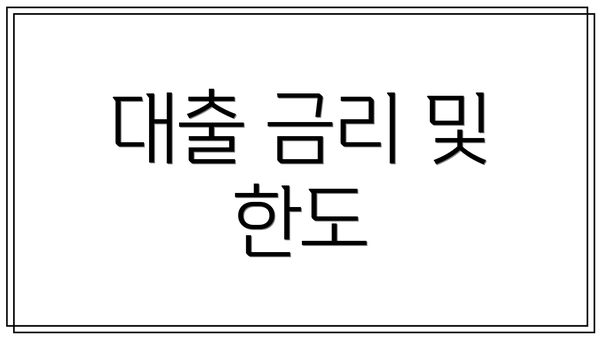대출 금리 및 한도