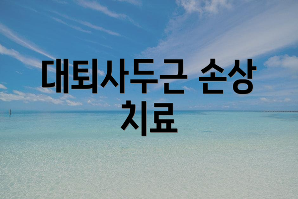 대퇴사두근 손상 치료