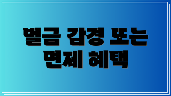 벌금 감경 또는 면제 혜택