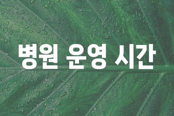 병원 운영 시간