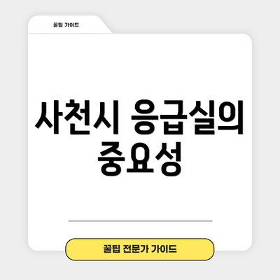 사천시 응급실의 중요성