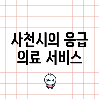 사천시의 응급 의료 서비스