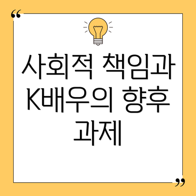사회적 책임과 K배우의 향후 과제