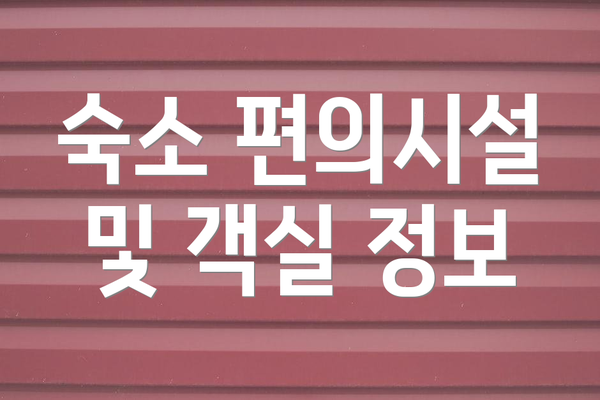 숙소 편의시설 및 객실 정보