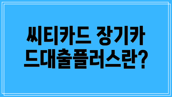 씨티카드 장기카드대출플러스란?