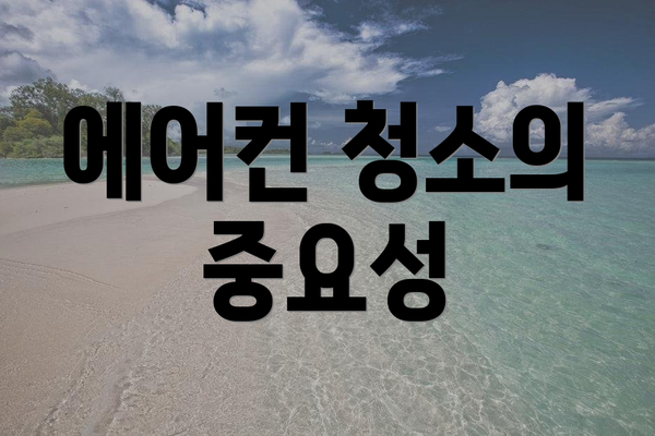 에어컨 청소의 중요성