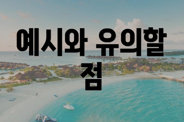 예시와 유의할 점