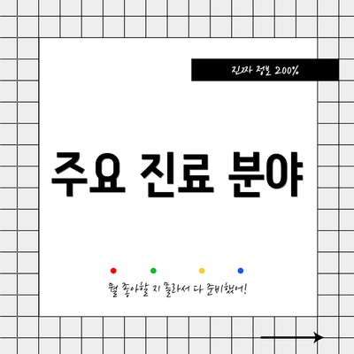 주요 진료 분야