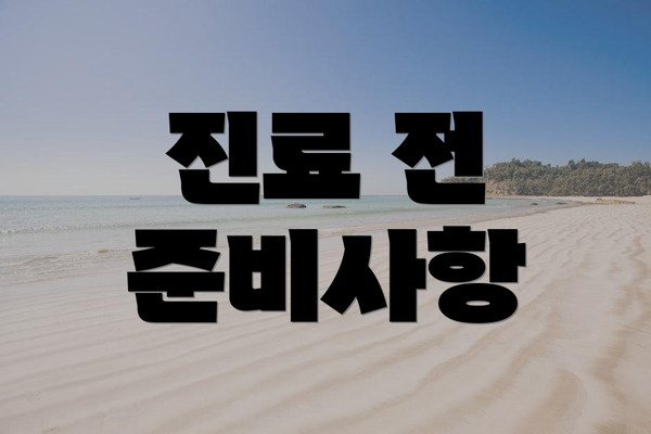 진료 전 준비사항