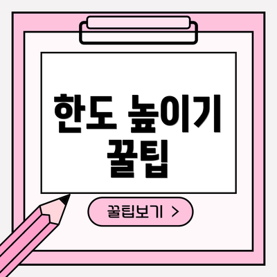 한도 높이기 꿀팁